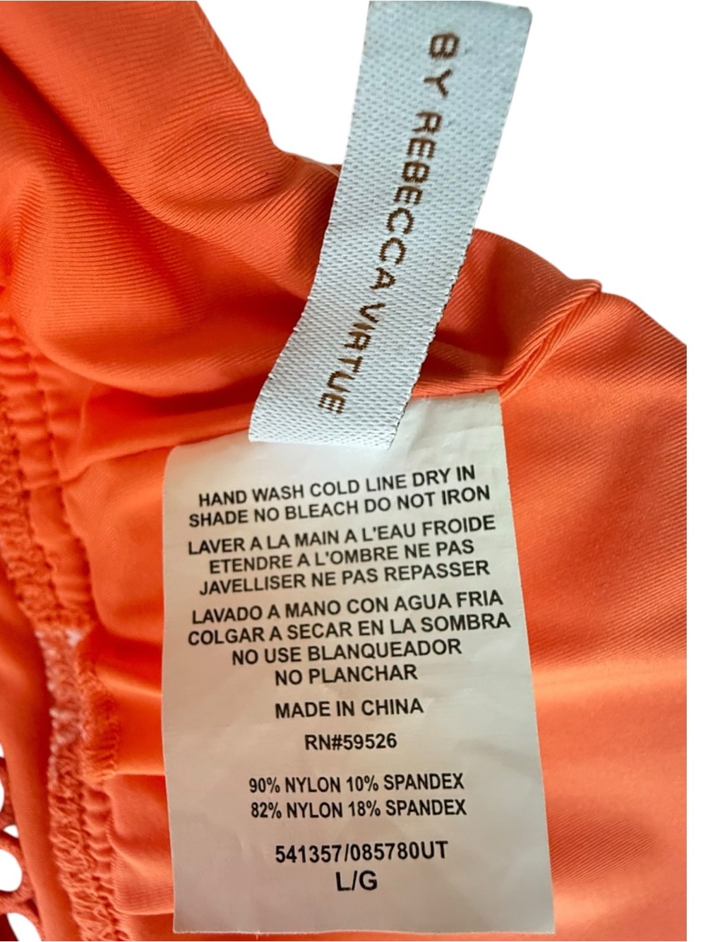 Becca by Rebecca Virtue Women's One-Piece Swimsuit Orange Size L NWT - Picture 10 of 12
